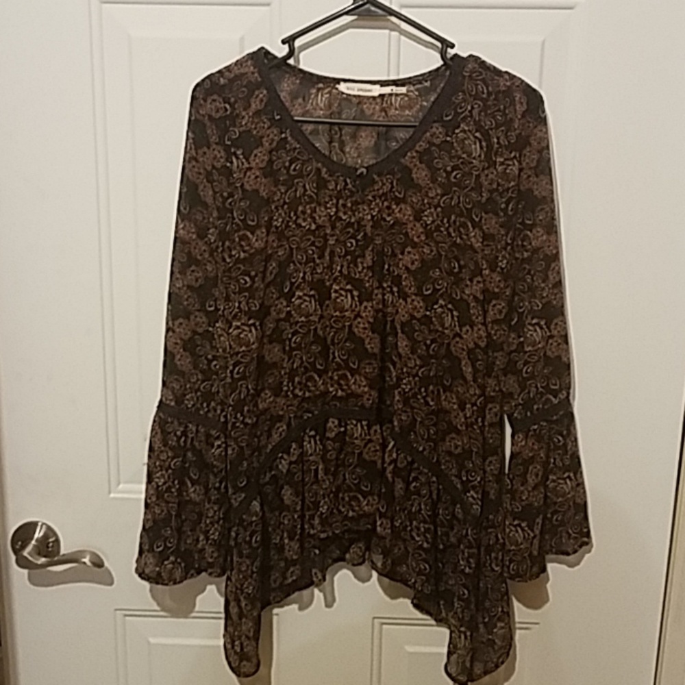 Blu pepper small rustic Rose sheer top